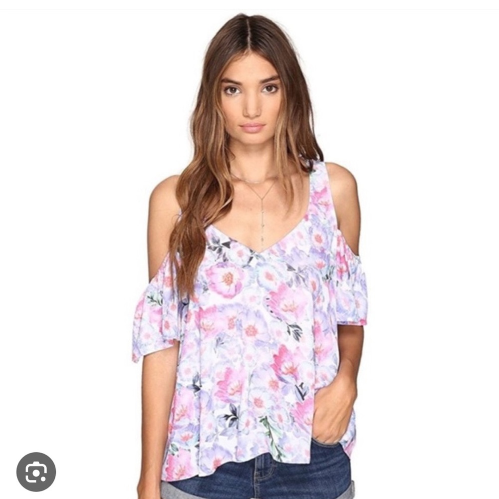 Show Me Your MuMu Hazel cold shoulder top in Poppy Haze
